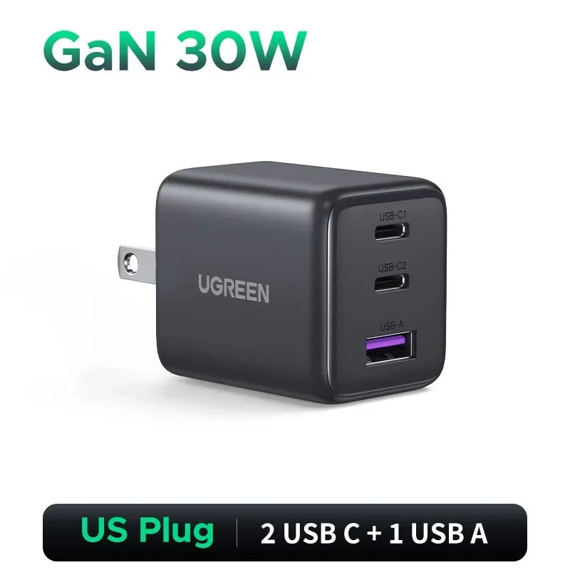 Carregador USB-C GaN UGREEN 45W | PD 3.0, PPS e QC 3.0