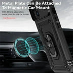 Capa Armor Magnética com Suporte Giratório para iPhone | Proteção Militar