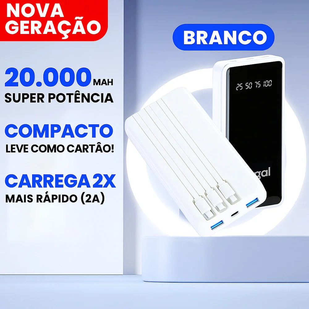 Power Bank 20.000mAh 22.5W com Display Digital | Nexora Tecnologia