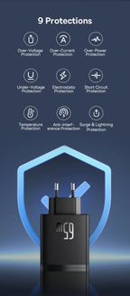 Carregador Baseus GaN 65W USB-C PD | Carregamento Rápido