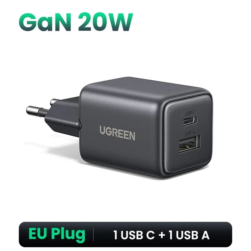 Carregador USB-C GaN UGREEN 45W | PD 3.0, PPS e QC 3.0