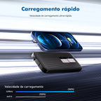 Power Bank Premium 22.5W com Cabos Integrados, Display Digital e Carregamento Rápido