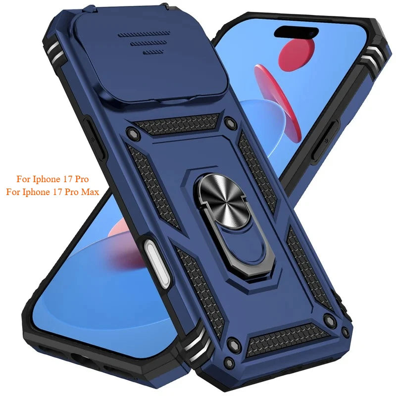 Capa Armor Magnética com Suporte Giratório para iPhone | Proteção Militar