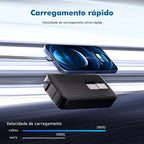 Power Bank Premium 22.5W com Cabos Integrados, Display Digital e Carregamento Rápido