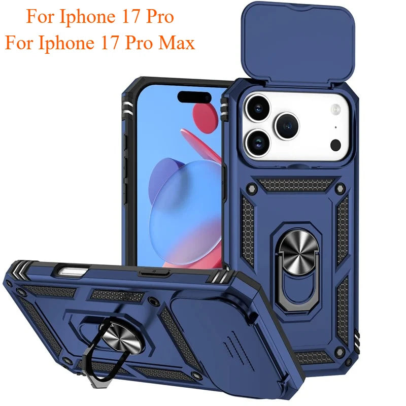 Capa Armor Magnética com Suporte Giratório para iPhone | Proteção Militar