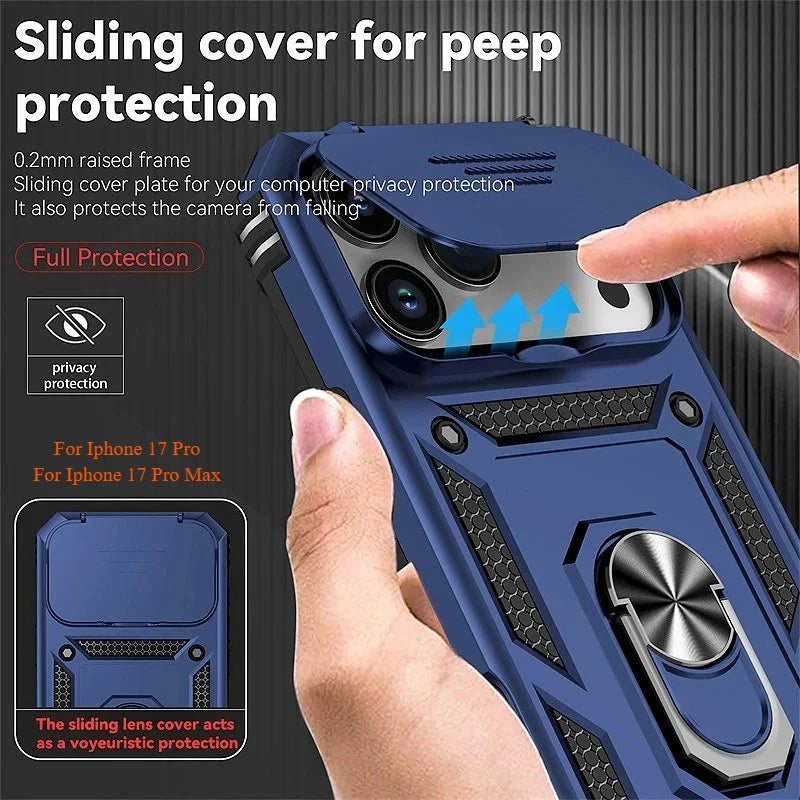 Capa Armor Magnética com Suporte Giratório para iPhone | Proteção Militar