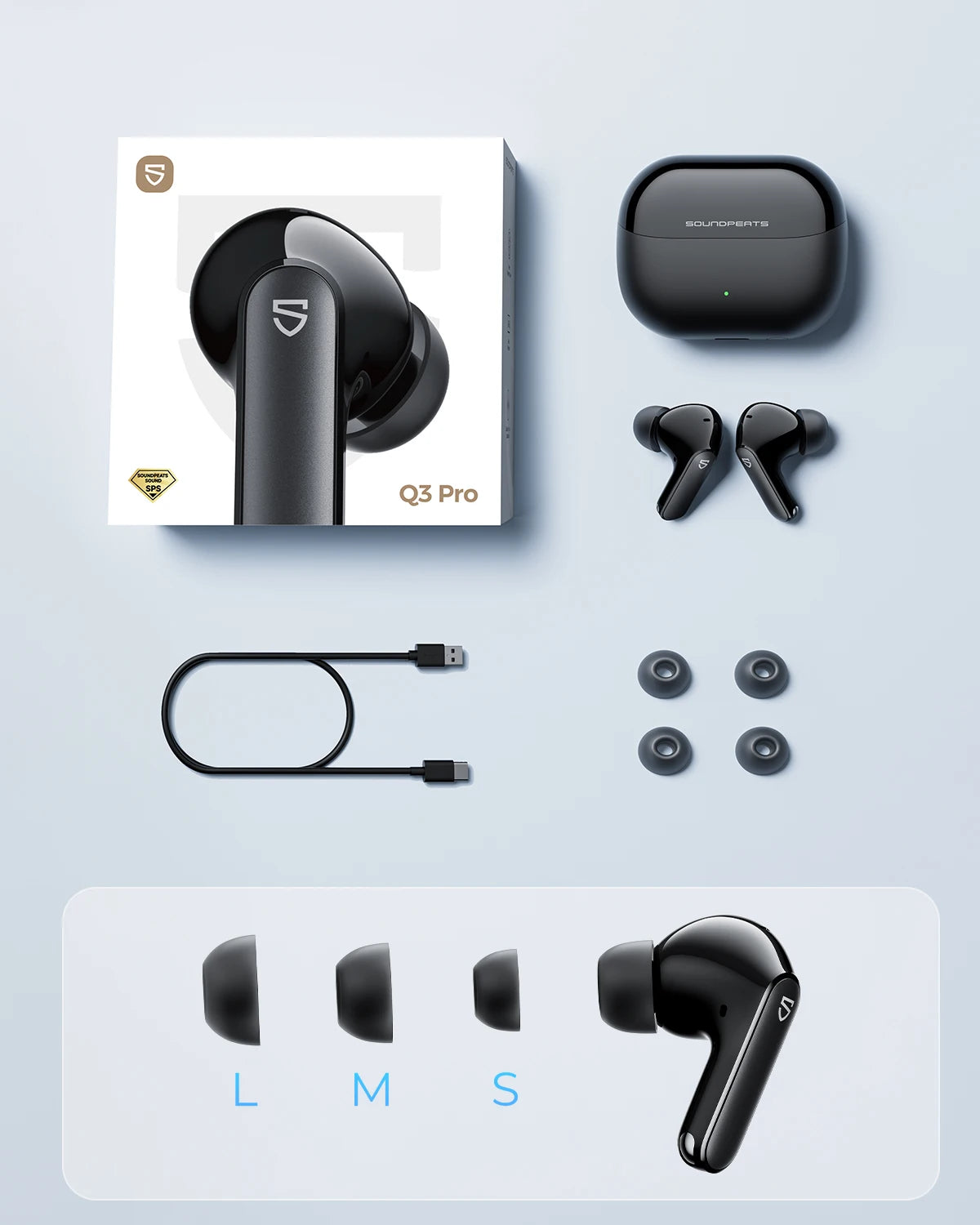 SoundPEATS Q3 Pro Bluetooth ANC | Fone Sem Fio Premium