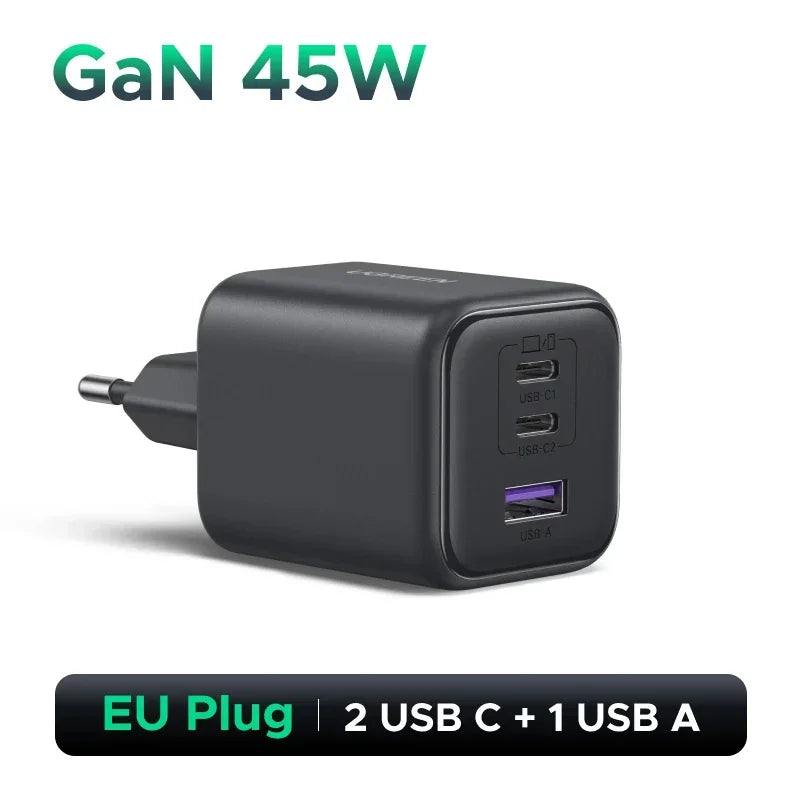 Carregador USB-C GaN UGREEN 45W | PD 3.0, PPS e QC 3.0