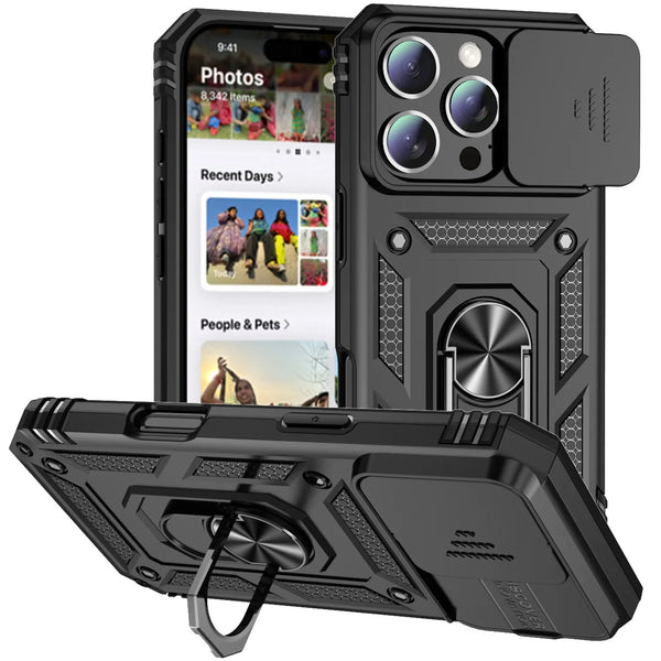 Capa Armor Magnética com Suporte Giratório para iPhone | Proteção Militar