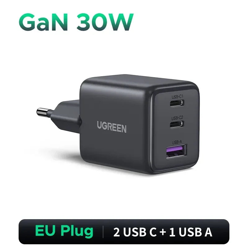 Carregador USB-C GaN UGREEN 45W | PD 3.0, PPS e QC 3.0