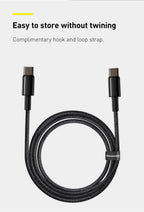 Cabo USB-C Baseus 100W PD | Carregamento Rápido e Alta Durabilidade