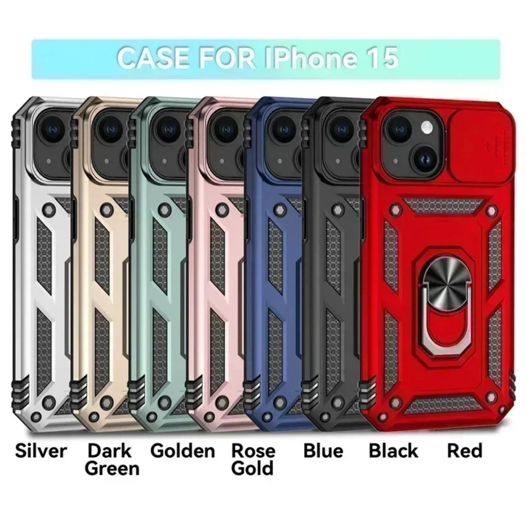 Capa Armor Magnética com Suporte Giratório para iPhone | Proteção Militar