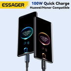 Cabo USB-C Essager 100W 7A | Carregamento Rápido