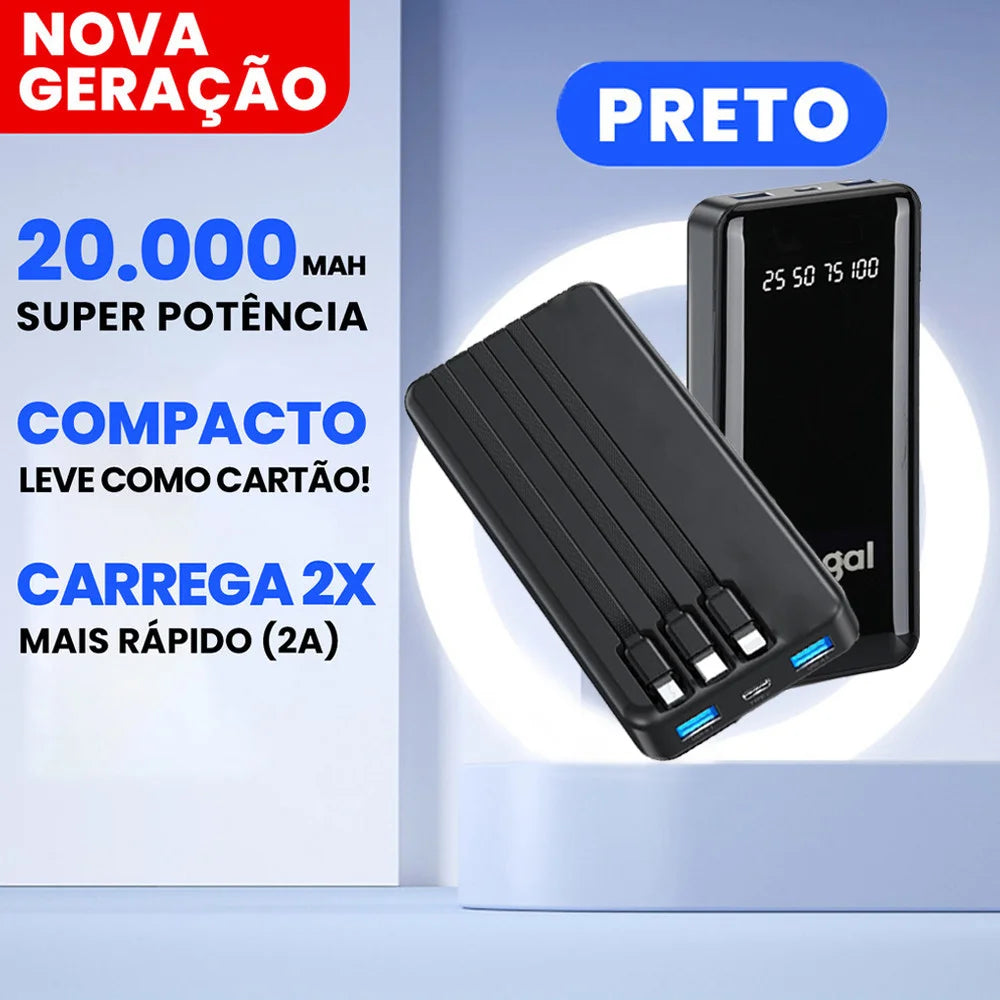 Power Bank 20.000mAh 22.5W com Display Digital | Nexora Tecnologia