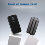 Power Bank Premium 22.5W com Cabos Integrados, Display Digital e Carregamento Rápido