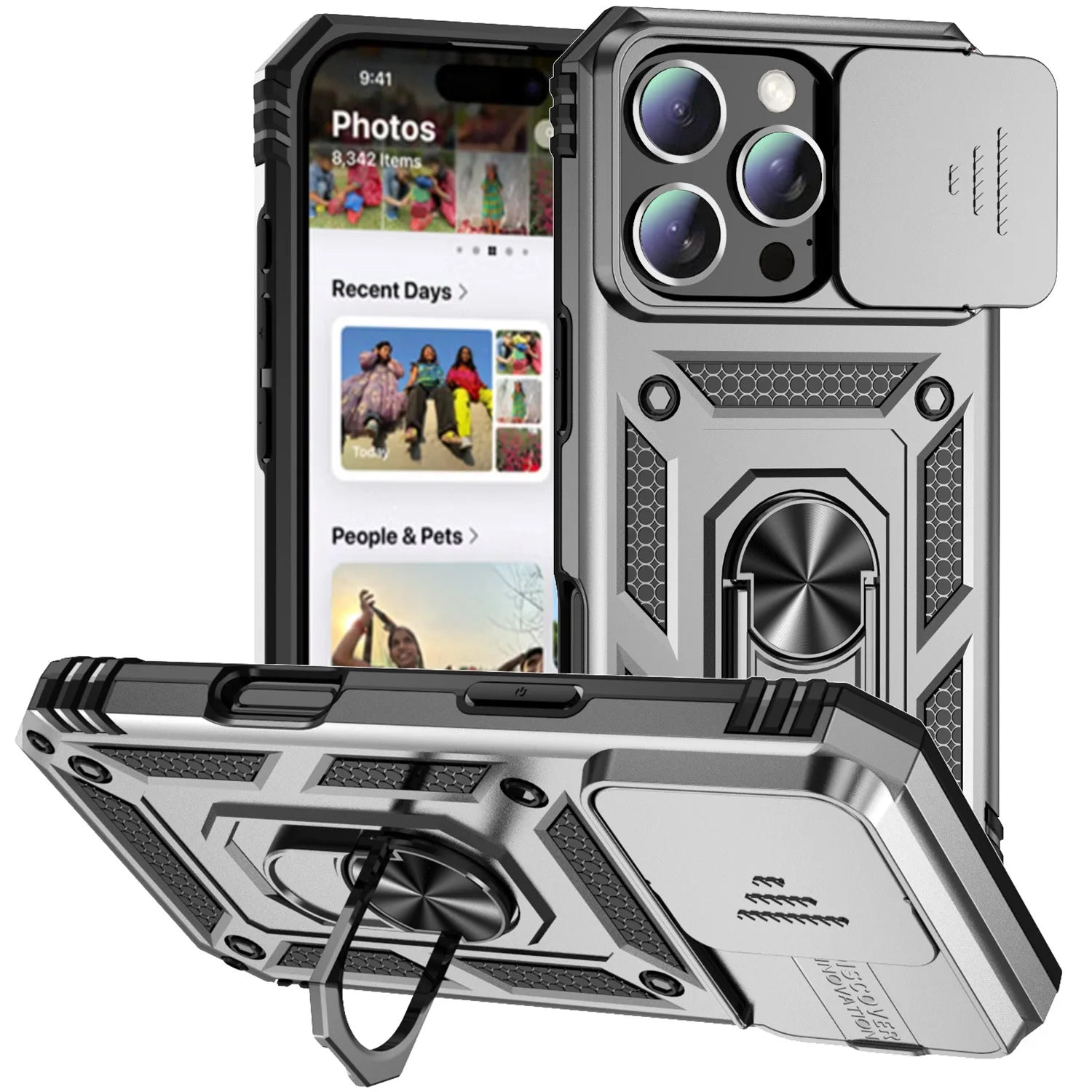 Capa Armor Magnética com Suporte Giratório para iPhone | Proteção Militar