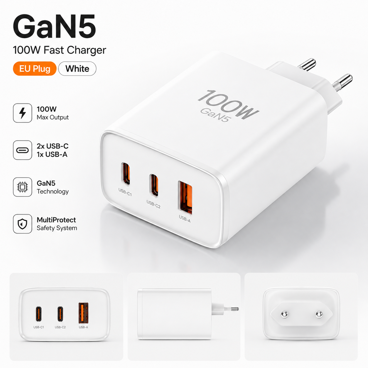 Carregador Baseus GaN 65W USB-C PD | Carregamento Rápido