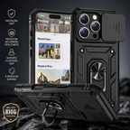 Capa Armor Magnética com Suporte Giratório para iPhone | Proteção Militar